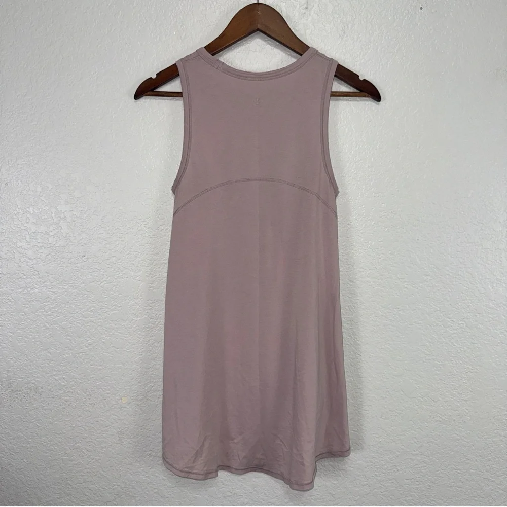 Lululemon Athletica Muscle Sleeveless Mauve Top XS Shirt High‎ Low Workout #cc